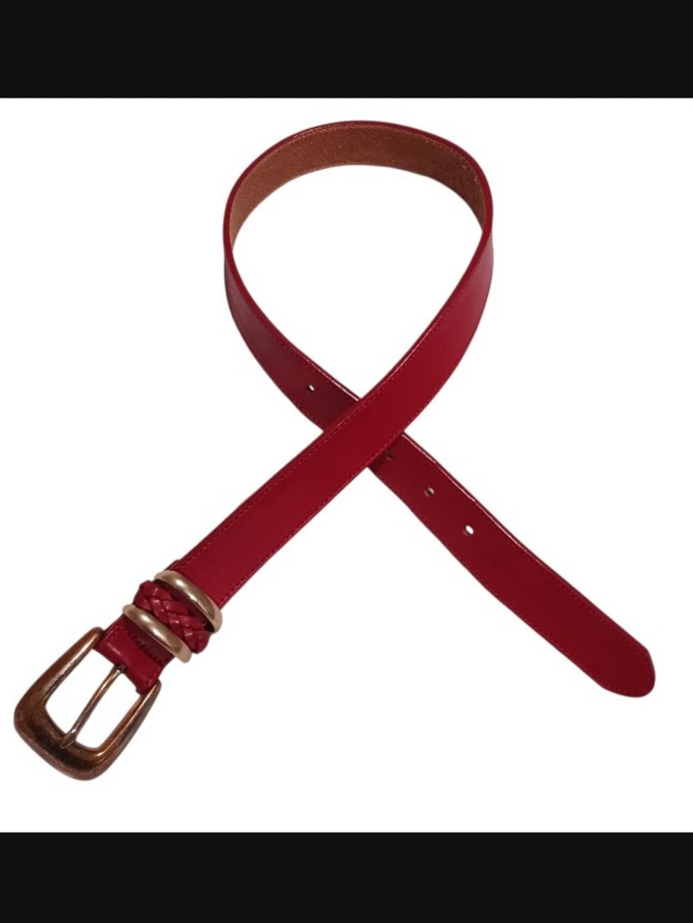 Vintage Brighton 1991 Red Leather Belt - Picture 4 of 9